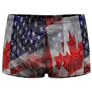 Paisley US Canada Vlag Heren Boxer Slips Sexy Shorts Mesh Boxers Ondergoed Ademend Onderbroek Thong