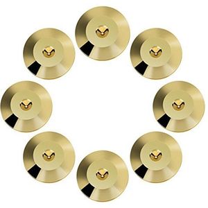 Richer-R 8 stuks sluitringen voor spikes, 8 stuks/set spike-onderzetters, koper, luidspreker, schokabsorberende isolatie, voetmat voor luidspreker, versterker, spikes (goud)