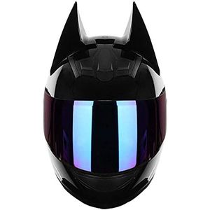 Batman-Helm, Elektrische Motorfiets Voor Heren En Dames Cool Racing Motocross-Integraalhelm- / ECE-Goedgekeurd A,L