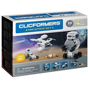 Clicformers bouw- & constructiespeelgoed, Space Mini Set 4 in 1, ruimtetuigen met stappenplan, educatief speelgoed voor kinderen voor uren speelplezier, STEM speelgoed 4 jaar tot 12 jaar