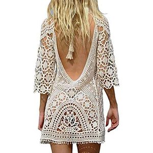 YouKD Holle Gebreide Tuniek voor Dames Doorzichtige Gehaakte Tops Strand Cover Poncho Zomer Strand Cover Up Jurk