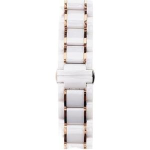 20 mm 22 mm stalen keramische band geschikt for Samsung Galaxy Watch4 5 40 mm 45 44 mm Pro geschikt for Amazfit Gts horlogeband polsband geschikt for Huawei riem armband(Color:White and rose gold,Size