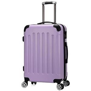 Trolleykoffer 20 Inch Harde Koffer Zakelijke Reisbagage, Draagbare Koffers Met Wielen Dubbele Ritssluiting Reiskoffer (Color : Purple, Size : 20inch)