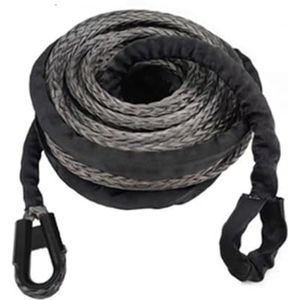 WEbjay Sleepkabel 6 m/9 m/15 m 26500 lbs synthetische verlenglijn touw met zwarte beschermende mouw sleepriem (kleur: 6 m)