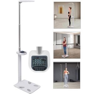 440Lb Capaciteit Arts Lichaamsgewicht Schaal Tool Hoogte Lichaamsvetanalysator, Arts Digitale Artsenweegschaal Met Lcd-Scherm Voor Gewicht/Lengte/Obesitaswaarde/BMI-Meting