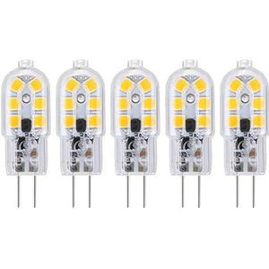 Aiweisi G4 LED-lamp, Bi-Pin-basis JC Type afzuigkap Gloeilampen, 20W halogeenlamp equivalent, AC/DC 12 Volt, Warm Wit 3000K, 5 stuks [Energieklasse A +]