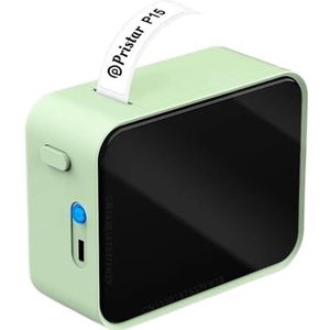 Thermisch Printer Draagbare Labelmaker P15 Thermische Labelprinter Bluetooth Mini-labelmachine Stickerprinter Duidelijk Snel(Green)