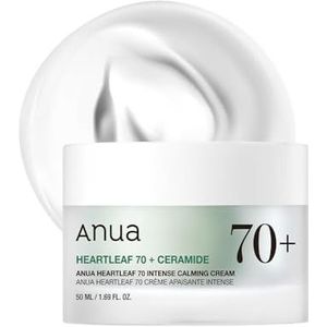 ANUA Heartleaf 70 Intense Kalmerende Crème Met Ceramide, Panthenol, Hartbladextract, Koreaanse Huidverzorging, 50 ml / 1,69 Fl.Oz
