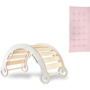 Klimboog met kussen Leo voor kinderen | 42x75x42cm | boog klimrek | Waldorf speelgoed voor kinderen & baby's | Montessori speelgoed vanaf 1 jaar | klimdriehoek | meisje jongen | rocker (M)