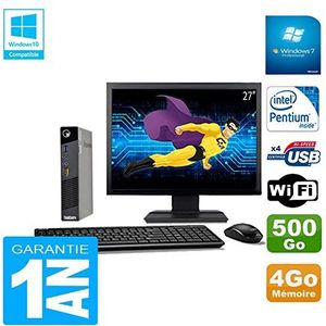 Lenovo Ultra Mini PC M73 USFF Tiny G3250T 4 GB harde schijf 500 GB WiFi W7 scherm 27 inch (gereviseerd)