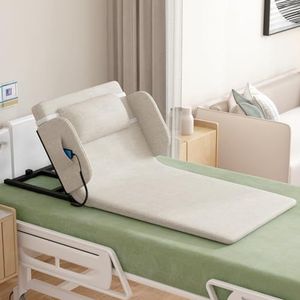 Rugleuning voor elektrisch heffend bed, zitstoel met rugleuning voor nek- en lendensteun, elektrisch hefbare rugleuning voor bed met armleuning, verstelbaar van 0 tot 80 °(White,75CM-B)