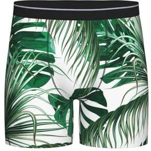 GRatka Boxer slips, heren onderbroek boxershorts, been boxer slips grappig nieuwigheid ondergoed, tropische groene palmbladeren jungle blad, zoals afgebeeld, L