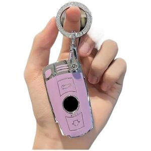Autosleutel beschermhoes Zachte Tpu Auto Afstandsbediening Sleutel Case Cover Shell Fob Sleutelhanger Accessoires Voor Bmw 1 3 5 7 Serie CAS3 X5 X6 Z4 E90 E91 E92 E60 Sleutel Shell(Purple Set A)