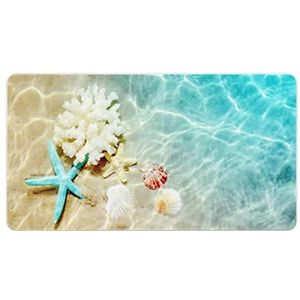 Zeester Koraal En Zeeschelp Op Strand Mode Bureau Muismat Antislip Gaming Muismat Accessoires Decor 40X75cm