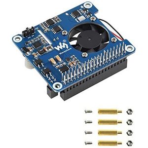 Power Over Ethernet PoE HAT voor Raspberry Pi 4 B /3B+, IEEE 802.3af/at PoE netwerkstandaard, 5 V USB-A en 12 V header uitgangen, onboard ventilator en MP8676 buck-chip