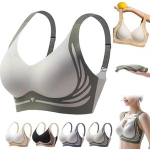 Draadloze Push-Up Super Gather BH, Comfortabele Naadloze, Volledige Dekking, Zachte Vaste Cup BH(Green,XX-Large)