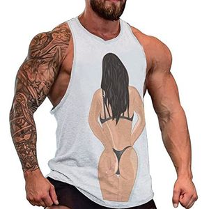 Kale naakte sexy vrouwen mannen tanktop grafische mouwloze bodybuilding T-shirts casual strand T-shirt grappige sportschool spier