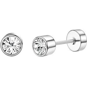 1-5 Paar Hypoallergeen Roestvrij Staal 18G Kleine Opaal CZ Flat Back Kraakbeen Stud Oorbellen Piercing Sieraden Set voor Mannen Vrouwen