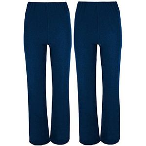 MISSY Dames Stretch Broek Pack van 2 Bootleg Stretch Broek Zwart Maat 8-26, Marine Regular (30, 36