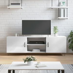 AUUIJKJF Entertainment Centra & TV Stands TV-meubel Hoogglans Wit 150x30x50 cm Engineered Houten Meubels