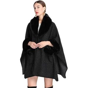 Rolstoel kleding Winter Poncho Cape Coat, Vrouwen gebreide mantel Poncho, Fashion Oversize vesten (Color : D)
