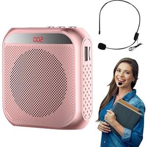 Spraakversterker voor leraren | 2200 mAh spraakversterker reisgids luidspreker, draagbare versterkers luidspreker met bedrade microfoon headset voor leraren vergadering gidsen coaches Ristyur