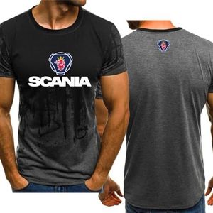 Comfortabele T-shirts Voor Heren Voor Scania Trainingspak Met Ronde Hals Training Halve Mouw Gradiëntkleuren T-shirt Met Korte Mouwen Sneldrogend T-shirt-Grey||M