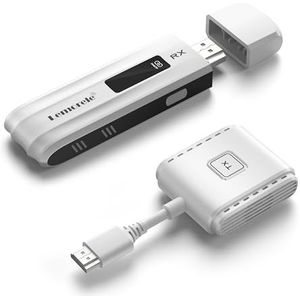 Lemorele Draadloze Hdmi Zender en Ontvanger, Draadloze Hdmi 5G Wi-Fi Hoge Snelheidsoverdracht, Max. Streaming Video Audio Bestanden van Laptop, Camera, TV Box naar HDTV, Monitor, Projector.