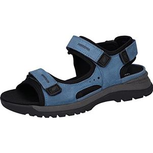Waldläufer Dames echt leer outdoor sandaal 'H-Sora' Ibiza-zwart, blauw, 40 EU X-breed