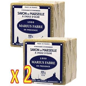 Marius Fabre - MARSEILLE ZEEP met olijfolie kubus 600 g - set van 2 kubussen 600 g