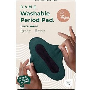 DAME Herbruikbare menstruatiepad | 10 uur vertrouwde bescherming | zacht biologisch katoen | Invisifeel | 4 snel vochtafvoerende lagen | waterdichte achterkant | geurbestrijding | wasbare maandverband