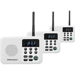 Walkie-talkie, 22-Kanaals FM Draadloze Intercoms Thuis Huis Zakelijk Kantoren Kamer naar kamer Bellen & Talking System 1 mijl lange afstand(3 Unit White)