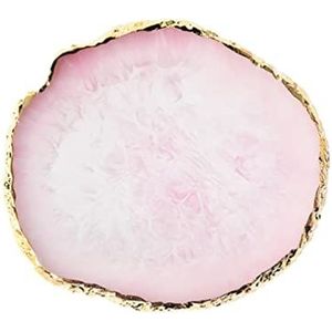 BETURY Hars Nail Art Palet, Nail Art Schilderij Gemengde Kleurenpalet Gouden Rand Nail Gel Kleur Make-up Display Board (2 #roze)