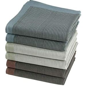 Zakdoeken in Prins van Wales stijl, 100% katoen, afmetingen 40 cm x 40 cm, 6 stuks, model Stirling