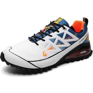 Nieuwe Cross-Border Outdoor Plus Size Heren Schoenen Gepersonaliseerde Loopschoenen Sneakers Wandelen Wandelen Trail Loopschoenen, Wit, 42.5 EU