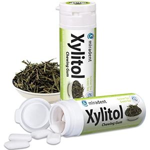miradent Xylitol Chewing Gum Green Tea, 30 st. Kauwgom