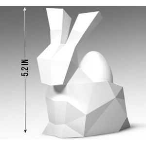 AEVVV DIY veelhoekige konijn sculptuur kit, 7 x 10 x 13 cm, kartonnen knutselset, op origami geïnspireerd 3D-papiermodel, creatieve woondecoratie, voor knutselliefhebbers
