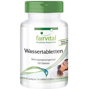 Fairvital | Watertabletten - HOOG GEDOSEERD - VEGAN - 100 tabletten - ontwaterings tabletten