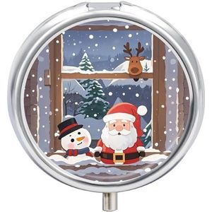 Sneeuwvlok Venster Pillendoos Ronde Draagbare Pil Organizer Waterdichte Dagelijkse Vitamine Houder Dozen Creatieve 3 Compartiment Geneeskunde Pil Case voor Portemonnee Of Pocket