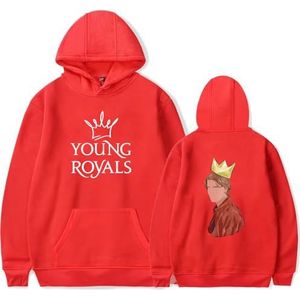 IZGVLELIHN Young Royals Hoodies Mannen Vrouwen Mode Hooded Sweatshirt Unisex Jongens Meisjes Cool Hip Hop Truien, Rood, XS