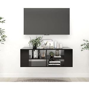 CBLDF Meubelsets-Wandgemonteerde tv-kast Zwart 102x35x35 cm Engineered Wood