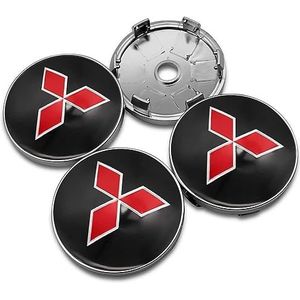 4 stuks auto wieldoppen voor Mitsubishi Lancer 9 Ex Evo ASX L200 Pajero Sport 60mm auto wieldoppen wieldoppen vervangende wieldoppen wieldop stickers zilver