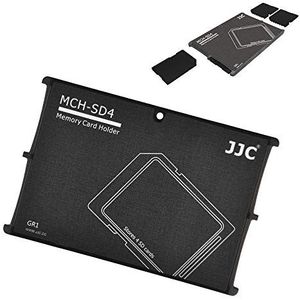 JJC SD Card Case Lichtgewicht Draagbare Houder Opslag voor 4 SD-kaarten