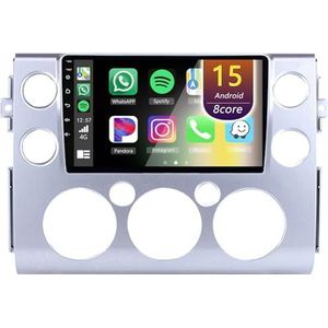 Android Radio voor Toyota FJ Cruiser 2006-2020, 9 inch Touchscreen Autoradio met Wireless CarPlay Android Auto Bluetooth WIFI(Silver,8Core(4+64GB))