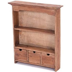 Landhuis WANDPLANK Adelia | Mahonie, 60x50x12 cm | wandkast, wandplank, keukenkast, kruidenrek, houten kastje