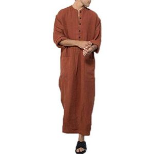Heren linnen gewaden etnische kaftan Thobe Saudi Arabische jurken moslim gewaden lange shirts
