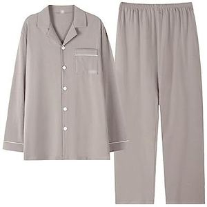 WSXDG Herenpyjama Lente en Herfst Katoen Lange mouwen Herfst en Winter Jeugd Homewear(2XL code)