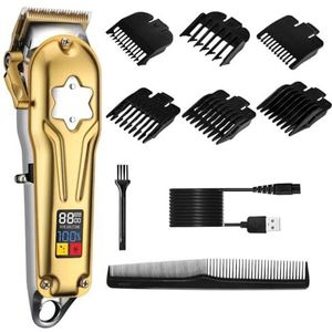 Tondeuse voor mannen, professionele volledig metalen elektrische tondeuses tondeuse voor mannen draadloze kapper haar knippen verzorging kit oplaadbaar