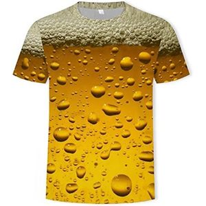 Zomer mannen bier 3D-print t shirt lichtgewicht ademende o-neck mode grappige korte mouw unisex casual streetwear tops & tees-Beer-5802,L