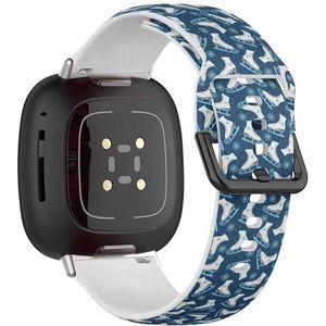 Zachte sportband compatibel met Fitbit Sense / Sense 2 / Versa 4 / Versa 3 (kunstschaatsen), siliconen armband, accessoire